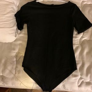 Black Scoop Neck Body Suit